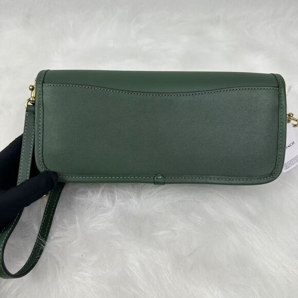 Coach Dinky Shoulder Bag Leather/Hunter Green 2 Strap CW641 NWT + Free Gift Box - Picture 4 of 12